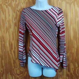 Striped Red and Black Women's Top